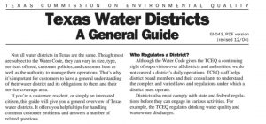 The Many Different Water Districts in Texas